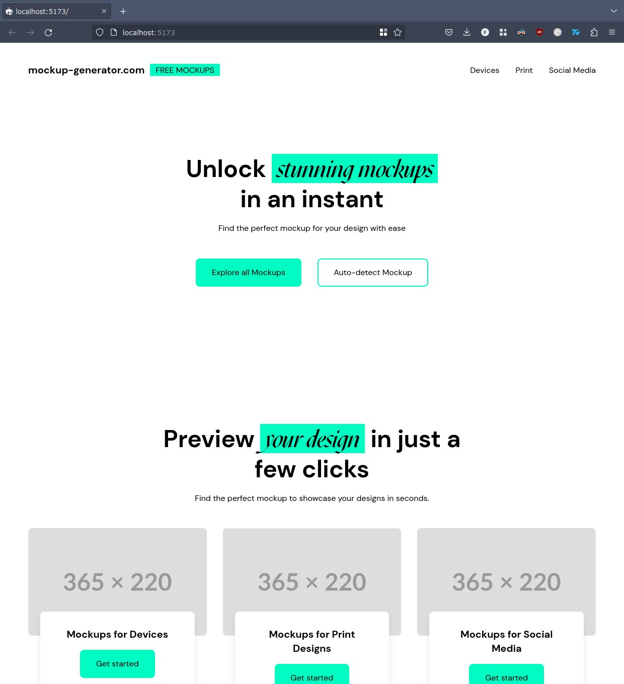 Screenshot of Application